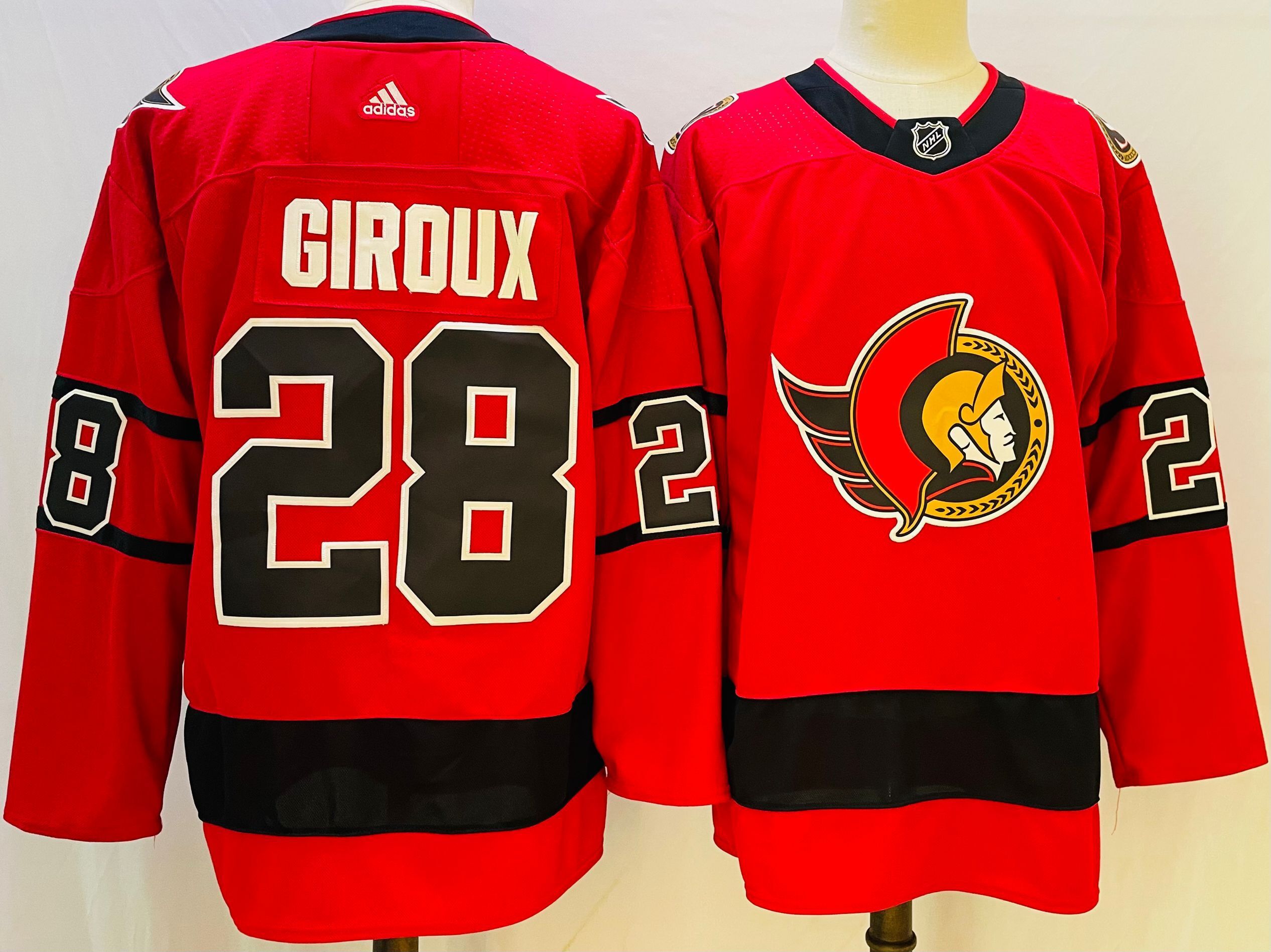 Men Ottawa Senators #28 Giroux Red Throwback 2022 Adidas NHL Jersey